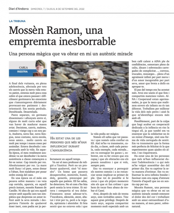 Mossèn Ramon, una empremta inesborrable